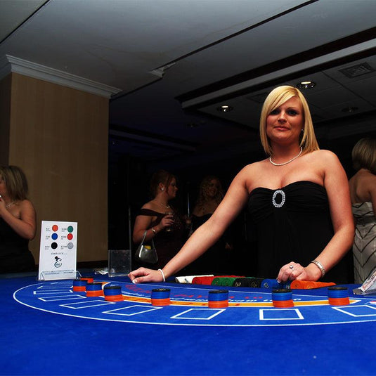 Blackjack Table Blue - Event Rentals